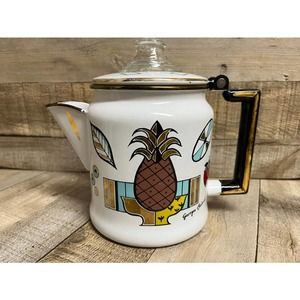 Vintage MCM Georges Briard Designer Coffee Percolator Enamel